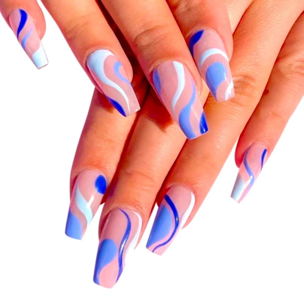 24 pc Abstract Art hand painted Press on nail kit